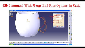 CATIA V5 Tutorial In Hindi I Rib Command With Merge End Ribs Options in Catia V5 I Tutorial-22