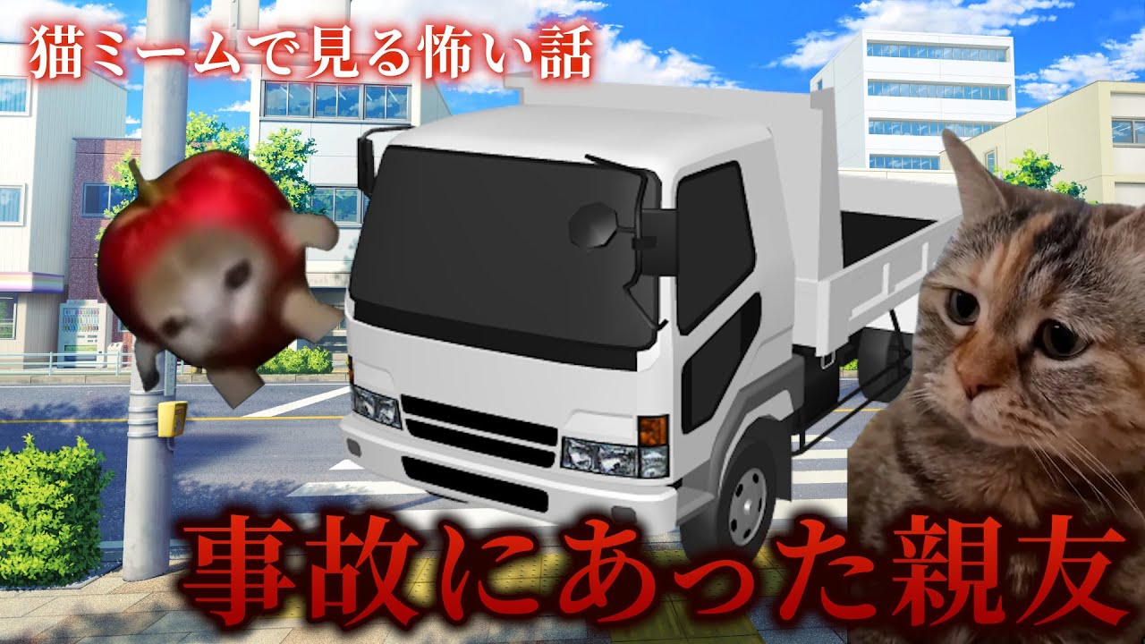 【猫ミーム】×【怖い話】事故にあった親友　#猫マニ