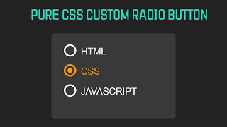 How To Create Custom Radio Button Using  By Html Css