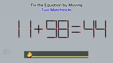 Matchstick Studio (2-digits) #3  | Fix the math equation by moving one or two matchsticks
