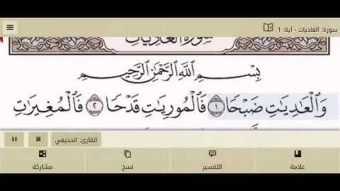 سورة الزلزلة و العاديات الشيخ علي عبدالرحمن الحذيفي صفحة ٥٩٩
