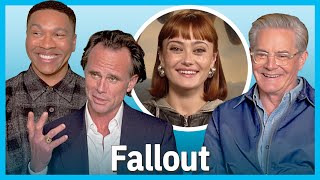 Ella Purnell interviews FALLOUT costars Walton Goggins, Aaren Moten & Kyle MacLachlan | TV Insider