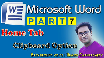 Microsoft Word Tutorial In Bangla | Part 7 | Home Tab | Clipboard