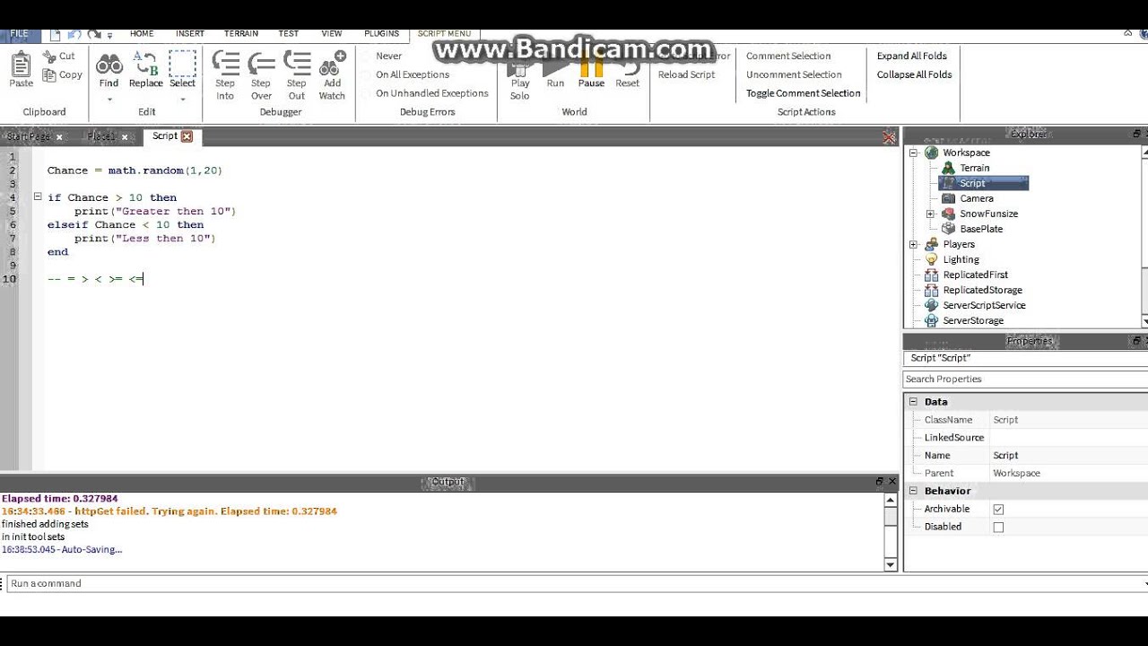 Roblox Basic Scripting If Statements Math Random Youtube - roblox studio or statement
