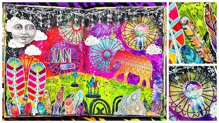 MIXED MEDIA ART JOURNAL Process: Bohemian Bliss with TCW + Dylusions + DecoArt + Brutus Monroe