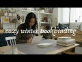 Cozy winter bookbinding with soft piano music ⟡ Making playful watercolour sketchbooks