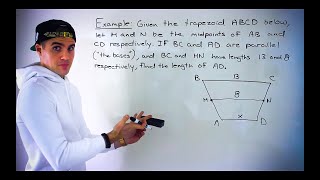 Celebrity MPM2D Grade 10 Math (Ontario, Canada) - Trapezoid Midsegment Theorem Example 2 Wealth