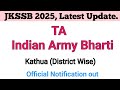 TA india Army bharti jammu #indianarmy #tabharti2025 #jkssb #kathua