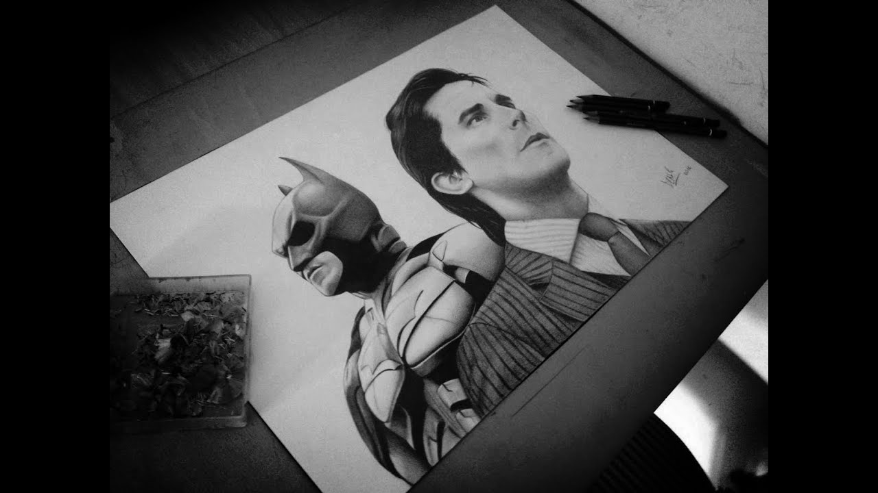 How to draw Christian Bale - YouTube