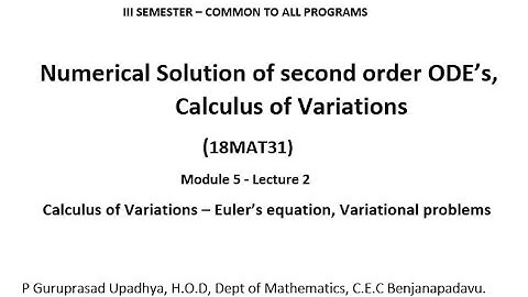 VTU TFN 18MAT31 M5 L2 CALCULUS OF VARIATIONS