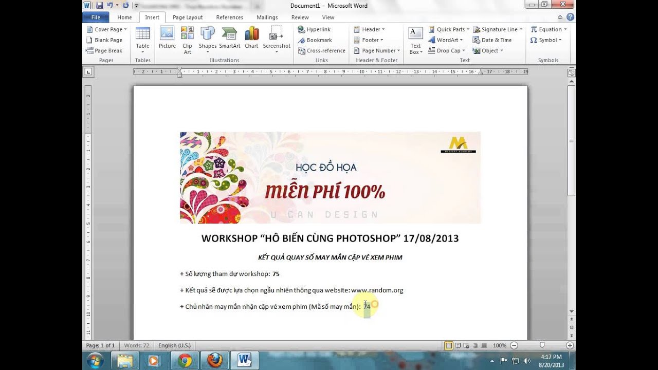 Công bố chủ nhân may mắn nhân cặp vé xem phim - Workshop Free - Đồ họa - Đào tạo Đồ họa - YouTube