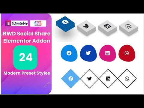 BWD Social Share Elementor addon tutorial