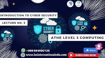 Introduction to Cyber Security Lecture No. 5 ATHE Level 3 Diploma in Computing