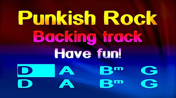 Punkish Rock, Backing track for Guitar, D major, 130bpm. Play along and have fun!
