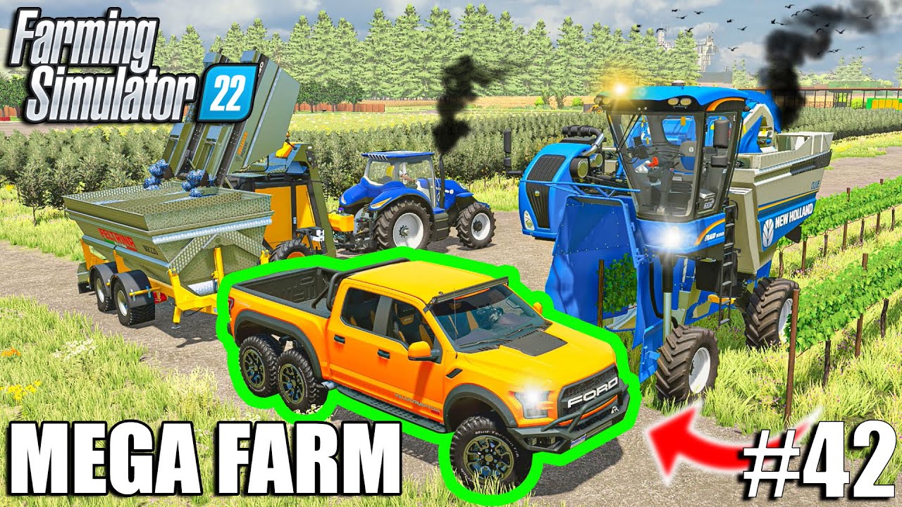 I Used FORD RAPTOR to CUT & COLLECT Fresh GRAPES | MEGA FARM Challenge ...