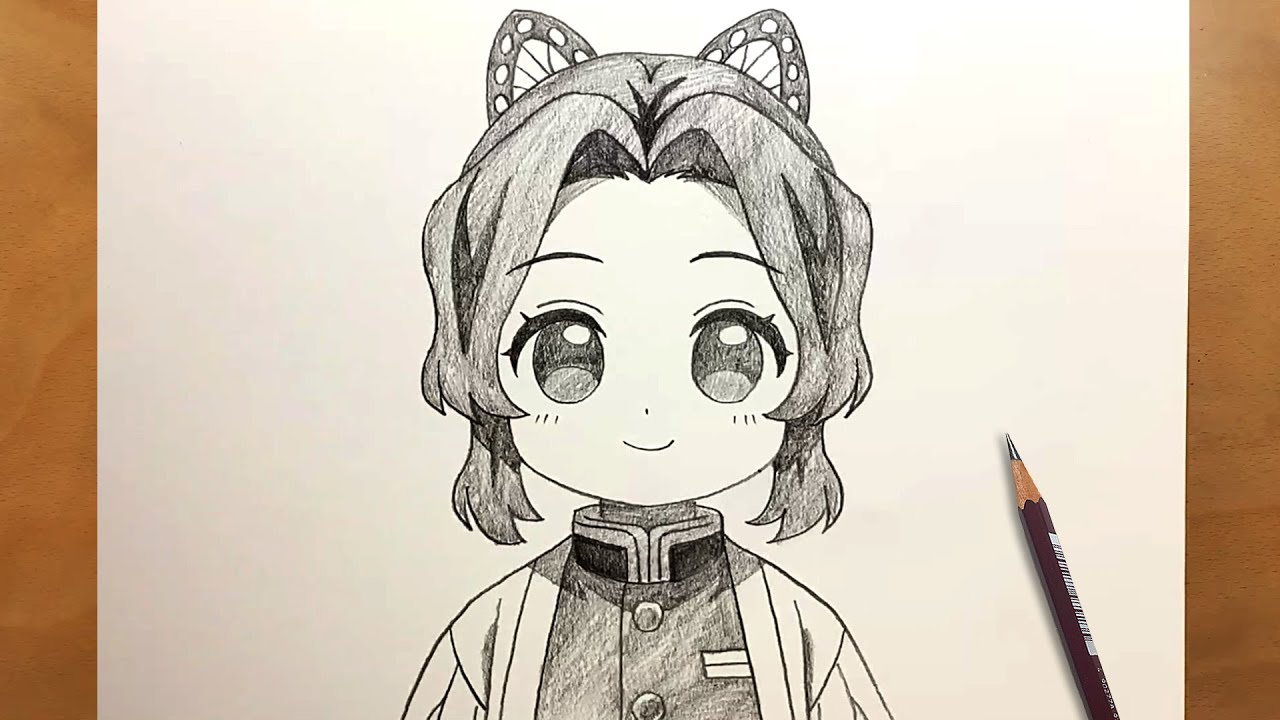 Chibi Shinobu Drawing || Easy Anime Drawing Tutorial || Demon Slayer Cute Art