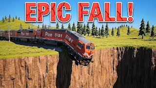 Trains vs Giant Pit – Who Survives the Fall 🚂😱