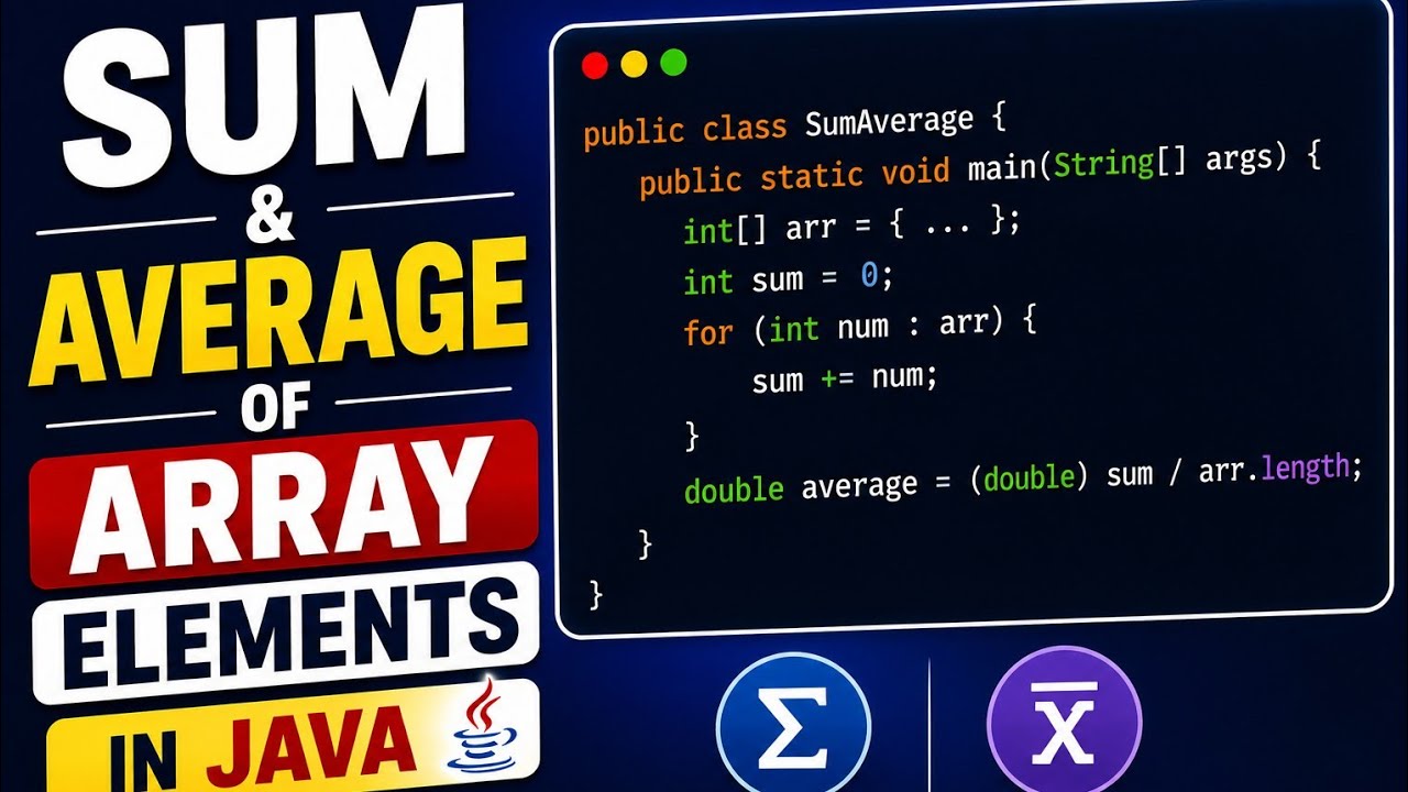 Calculate sum & avg of an array elements in Java //Easy Java program ...