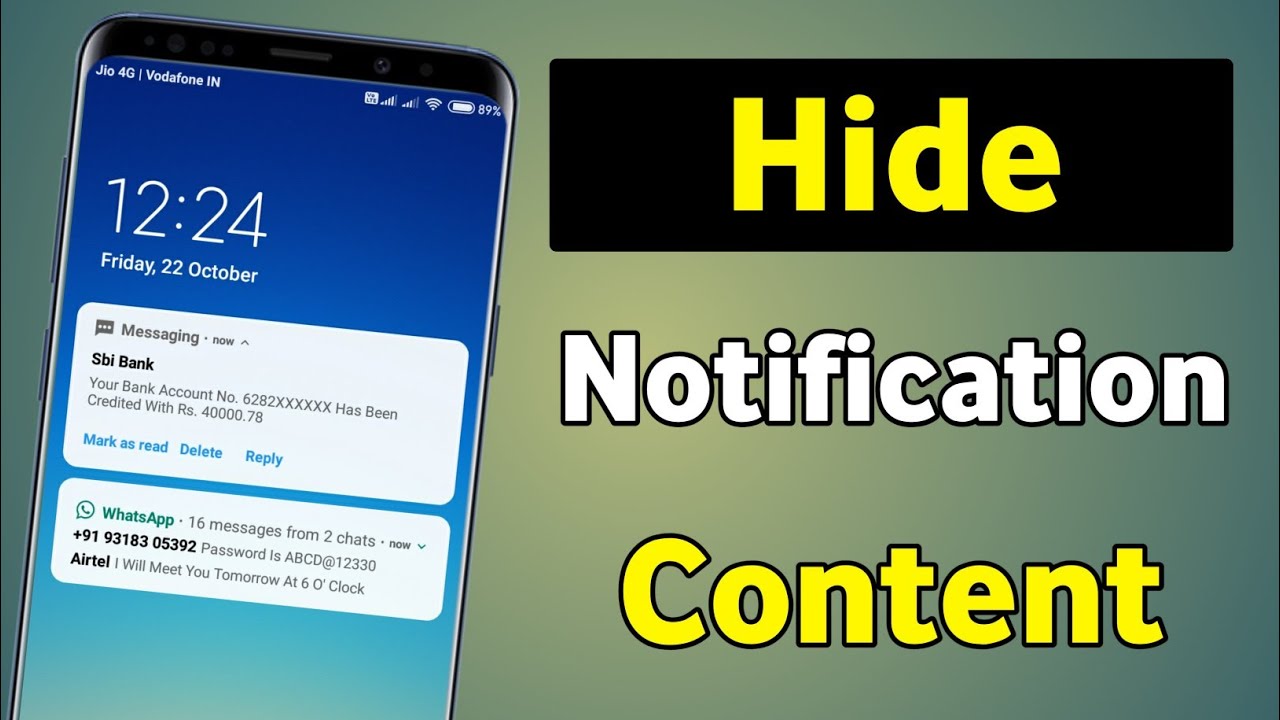 How To Hide Notification Content On Lock Screen How To Hide Content