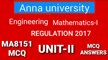 MA8151/Engineering Mathematics-I /MCQ questions /UNIT- II/ANNA UNIVERSITY online exam TAMIL