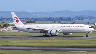 China Eastern 777 landing at Auckland International Airport