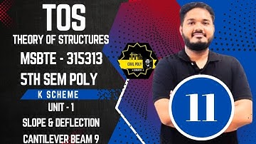 Ch-1 Slope & Deflection | Cantilever9 | MSBTE | Theory of structure | SEM5 | TOS | K SCHEME |315313|