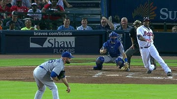 LAD@ATL: Uribe knocks home Markakis with a single
