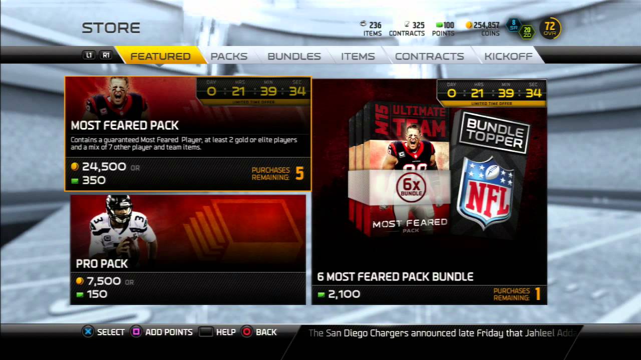 Madden 15 Ultimate Team - Most Feared Packs!