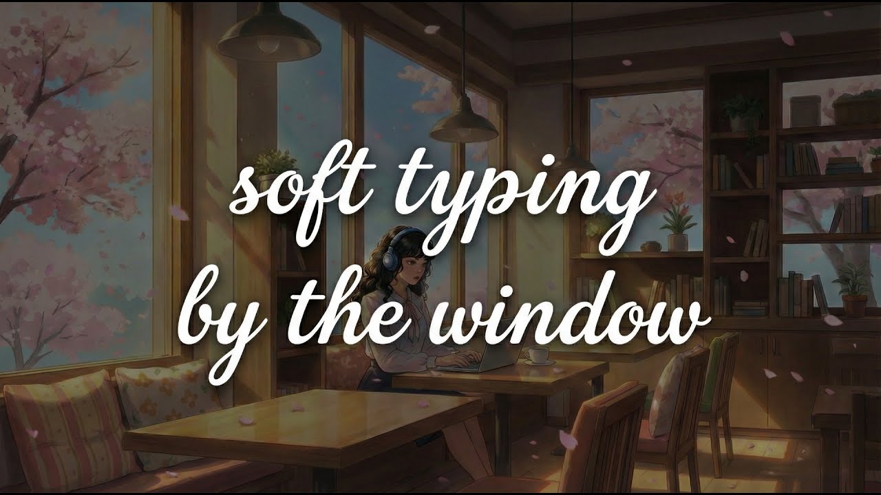 soft typing by the window ☕🌸 | spring café ambience & gentle focus