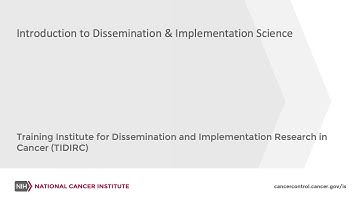 TIDIRC: Introduction to Dissemination & Implementation Science