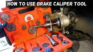 HOW TO USE BRAKE CALIPER  PISTON COMPRESSOR TOOL