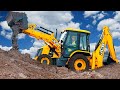 Excavator jcb 4cx eco is working  funny stories about construction vehicles