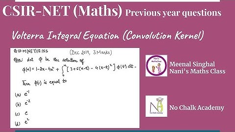 Volterra Integral Equation(Convolution Kernel) Question UGC NET (Q.ID.M(NET)IE15S)