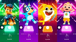 Cocomelon vs Bluey vs Paw Patrol vs Baby Shark | TIles Hop EDM Rush