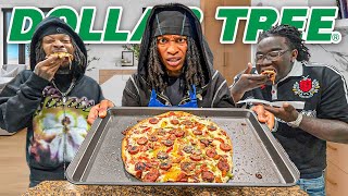Making a FULL Homemade Pizza Using ONLY Dollar Tree Food..Is It Edible?!
