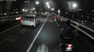 2021.11.04 新北市三重環河北路&河邊北街100巷口事故 (歪來歪去的車子離遠一點