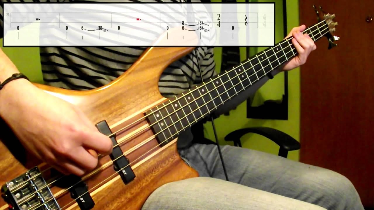 playalong 50/50 alto sax Pantera - 13 Steps To Nowhere (Bass Cover) (Play Along Tabs In Video)