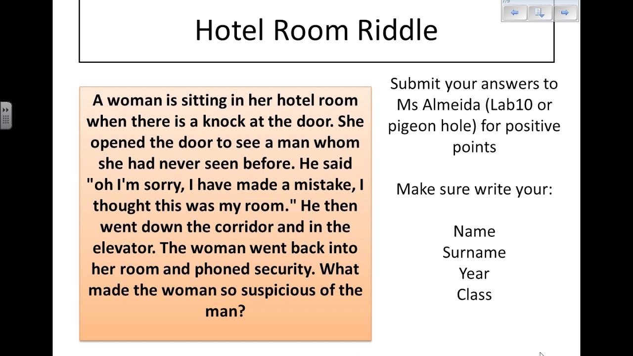 grafisk klon politi Hotel Room Riddle and Solution - YouTube