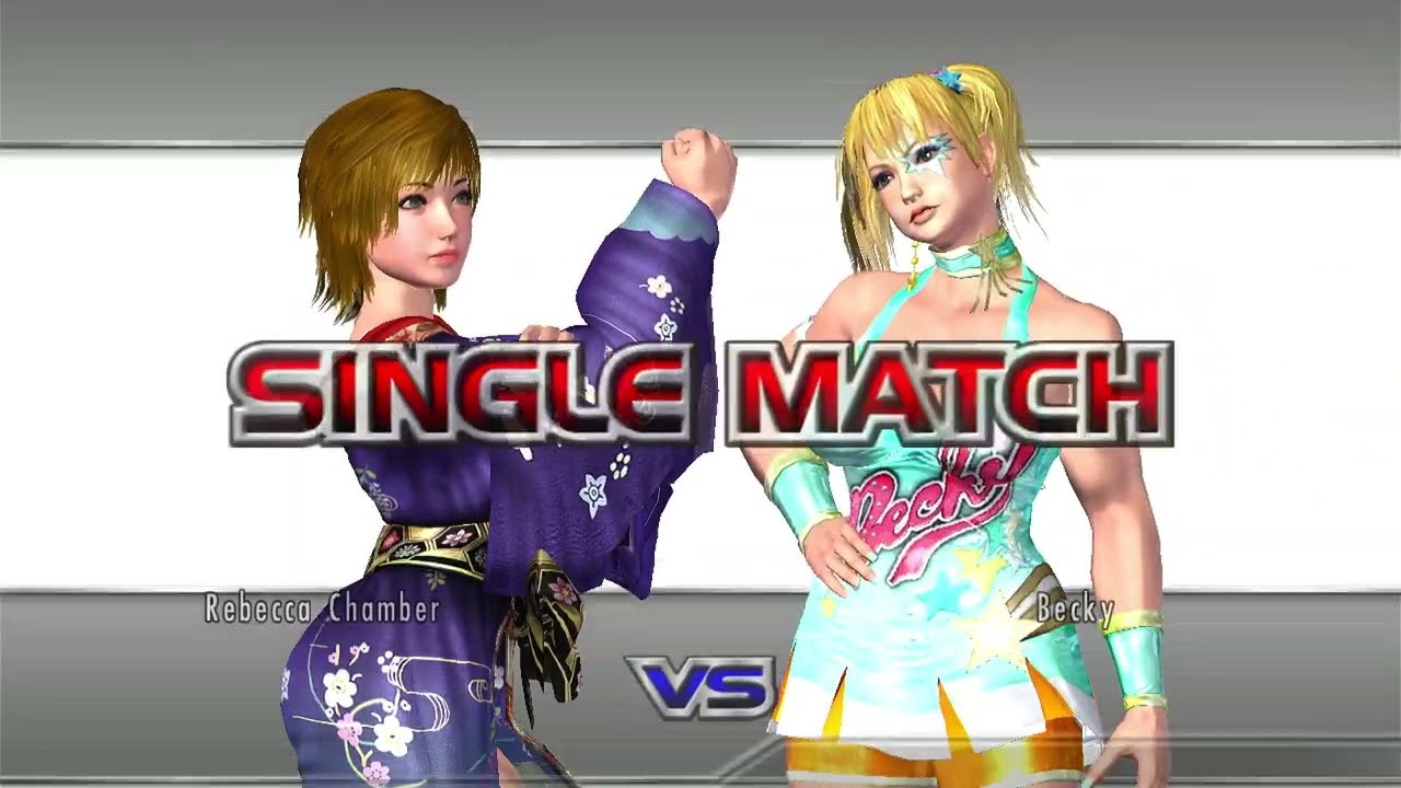 Rumble Rose XX: Rebecca Chamber vs SS Becky single match gameplay video