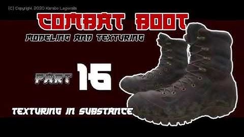Combat Boots Modeling and Texturing - Part 016 - Texturing in Substance Painter