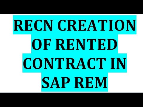 RECN Creation of Rented Contract in SAP