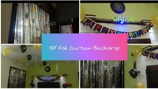 Fringe Foil Curtain DIY foilcurtainpartydecorbackdropbackdropdecorationideasforbirthday