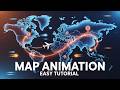 How to Make Map Animation Video  Travel Map Animation Tutorial Easy Method