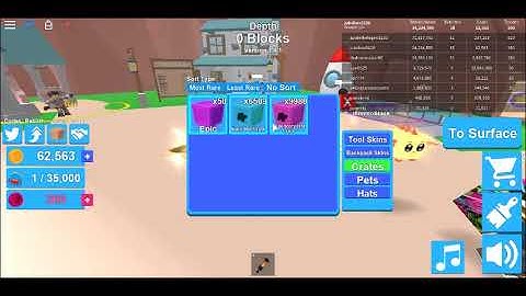 OPENING some CRATES OF 10000 LEGENDARY CRATES IN MINING SIMULATOR