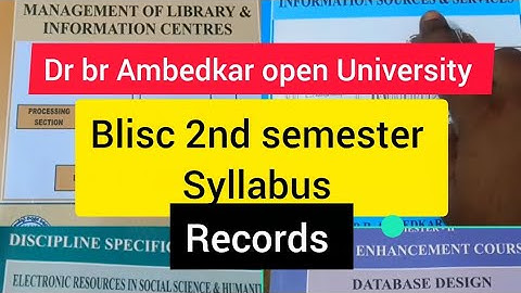 Blisc 2nd semester syllabus @dr br Ambedkar open University #exam pattern @pass marks