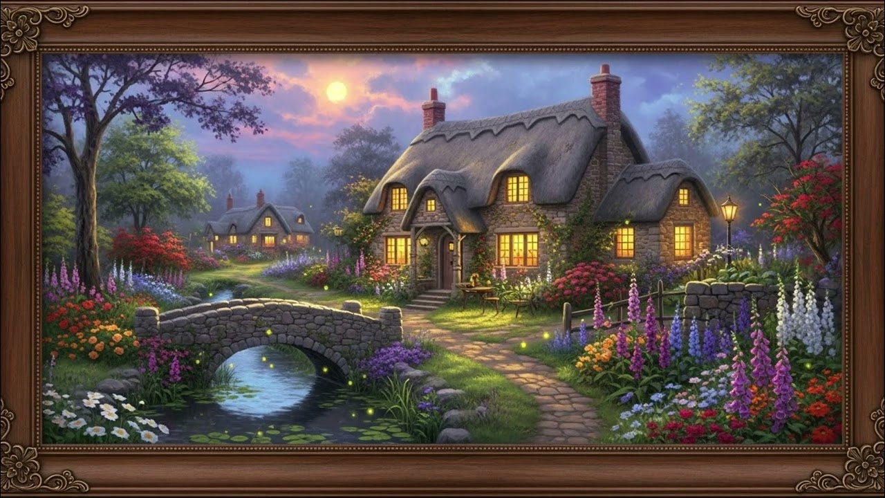 Framed Art With Music | Enchanted Stone Cottage & Relaxing Celtic Harp