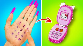How To Make DIY Kitty Phone || Cool Phone Decorating Ideas