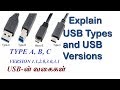 USB Types and Versions | Type A, B, C | Version 1.1, 2.0, 3.0, 3.1 - Tamil
