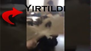 Siniftaki̇ Perdeyi̇ Çikarip Üstüne Atla Yirtan Li̇seli̇ler.