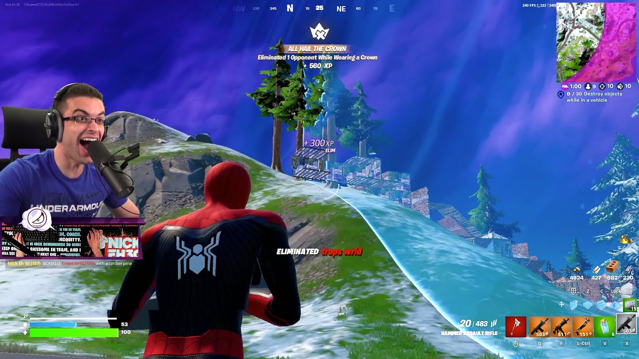 Eliminated by the flying Fortnite tree (wait for his POV) 😂